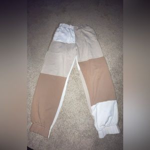 hollister brown and cream patched sweatpants🤎🤎